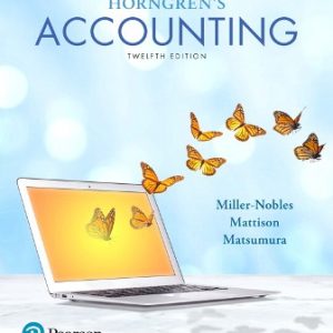 Solution Manual for Horngren’s Accounting 12th Edition Miller-Nobles