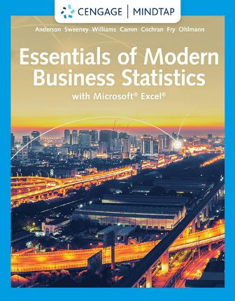Solution Manual for Essentials of Modern Business Statistics with Microsoft Excel 8th Edition Anderson