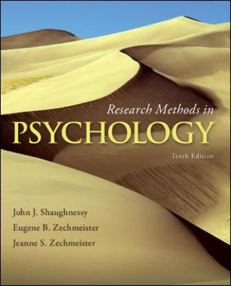 Test Bank for Research Methods in Psychology 10th Edition Shaughnessy